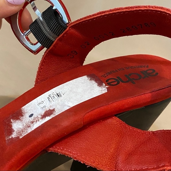 Arche Lylam Size 8 Red Heel Sandals - Picture 7 of 16